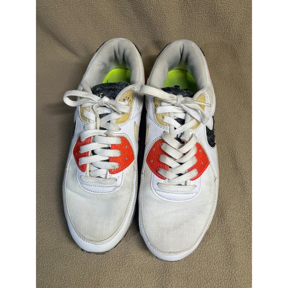 Nike Air Max‎ 90 Scrap White Bright Crimson Sneakers DD0383-100 Mens